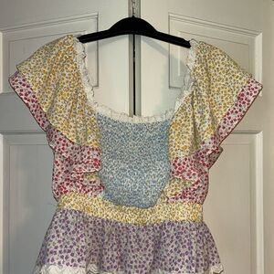 Stellah Floral Ruffle Sleeve Women's Top